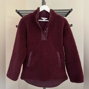 Athleta Cozy Sherpa Snap Sweatshirt